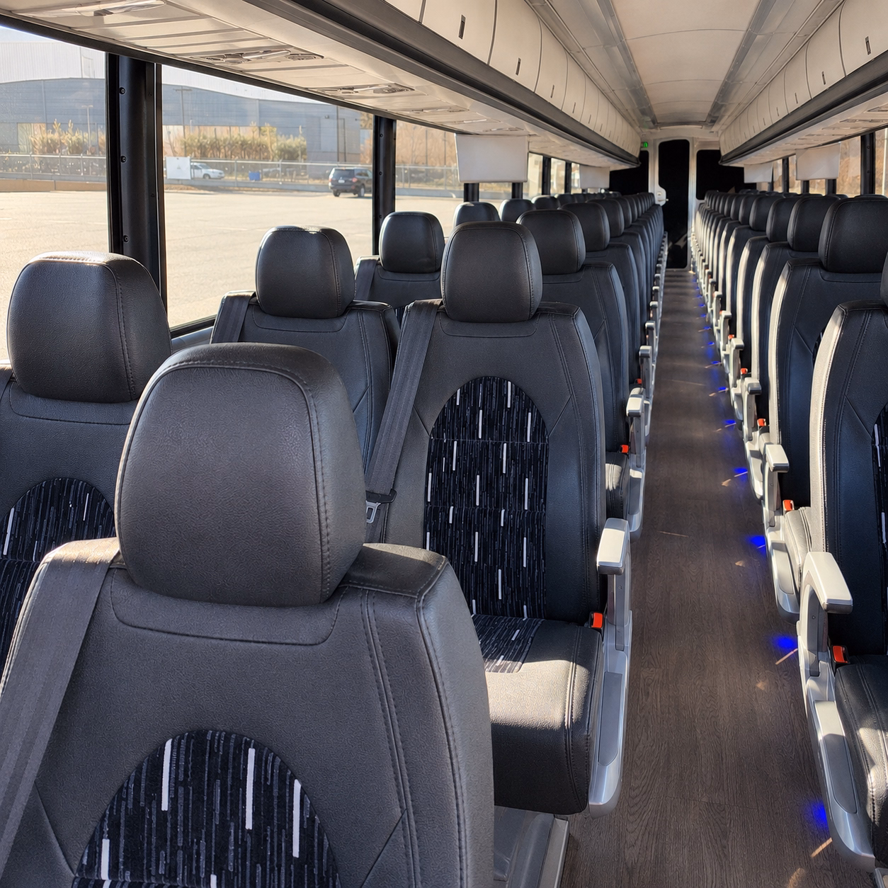 houston charter bus interior